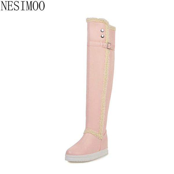 nesimoo 2021 over the knee women boots wedges keep warm winter women shoes pu round toe height increasing snow boots size 34-43, Black
nesimoo 2021 over the knee women boots wedges keep warm winter women shoes pu round toe height increasing snow boots size 34-43, Black