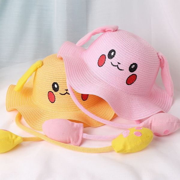 male and female children's tiktok cartoon net net embroidered ear moving hat long ear sun hat web celebrity, Yellow
male and female children's tiktok cartoon net net embroidered ear moving hat long ear sun hat web celebrity, Yellow