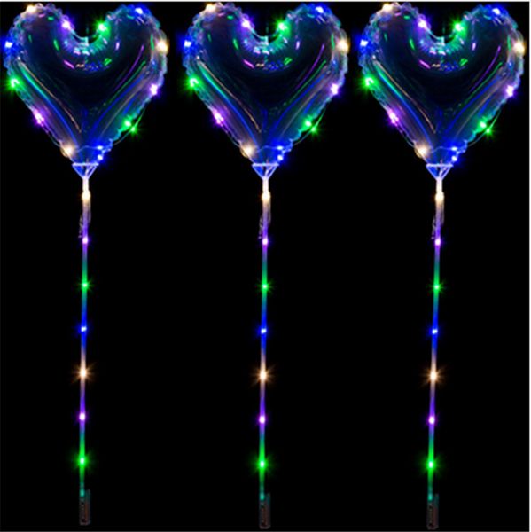 

valentine's day gifts led love heart bobo ball balloons night lights clear balloon flash air balloon for wedding party decoration 2020