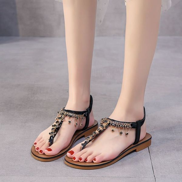 2020 fashionable bohemian rhinestone flat heel glitter outdoor open toe sandals for casual flip-flop sandals high quality, Black
2020 fashionable bohemian rhinestone flat heel glitter outdoor open toe sandals for casual flip-flop sandals high quality, Black