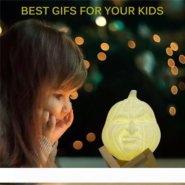 newusb led magical 3d printed table night light face shape pumpkin light rgb desk lamp with remote control halloween decoration gift
newusb led magical 3d printed table night light face shape pumpkin light rgb desk lamp with remote control halloween decoration gift