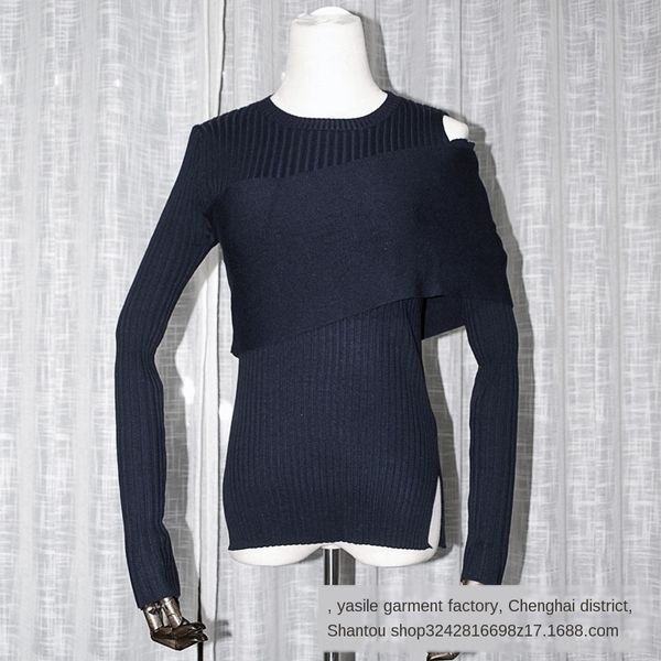 spring knitted knitwear women's slim bottoming sweater women's off-shoulder long sleeve round neck sweater, White;black
spring knitted knitwear women's slim bottoming sweater women's off-shoulder long sleeve round neck sweater, White;black