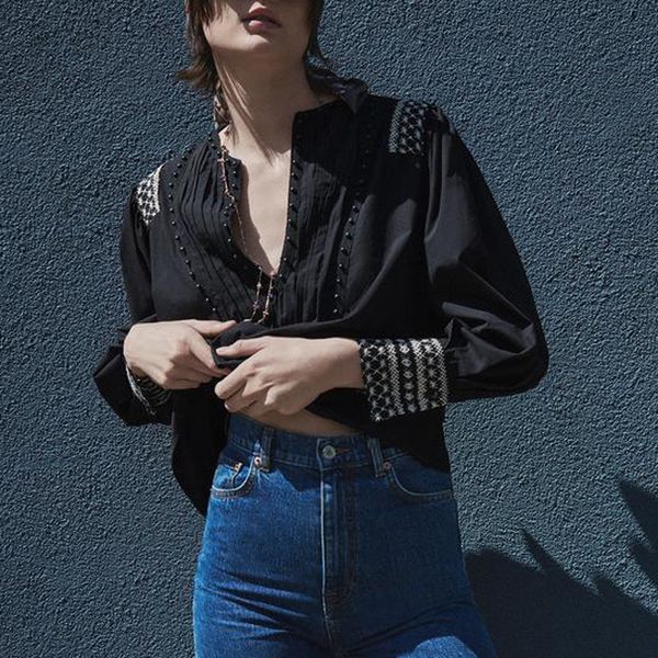 women's blouses & shirts agong vintage v neck short women fashion loose beading black elegant long sleeve female ladies gj, White
women's blouses & shirts agong vintage v neck short women fashion loose beading black elegant long sleeve female ladies gj, White