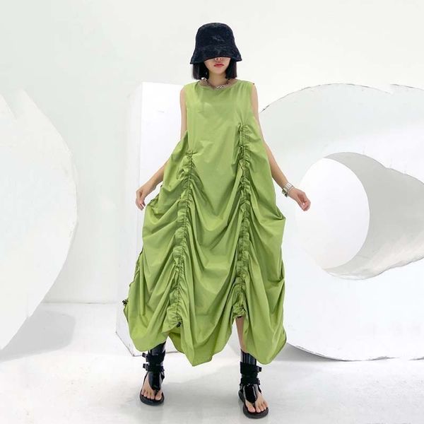 casual dresses punk dress women green drawstring pleated long round neck sleeveless loose fit vest high street, Black;gray
casual dresses punk dress women green drawstring pleated long round neck sleeveless loose fit vest high street, Black;gray