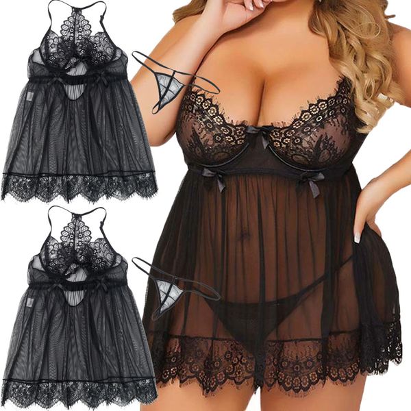 lacelingerie women robe dress babydoll nightdress nightgown sleepwear plus size, Red;black
lacelingerie women robe dress babydoll nightdress nightgown sleepwear plus size, Red;black