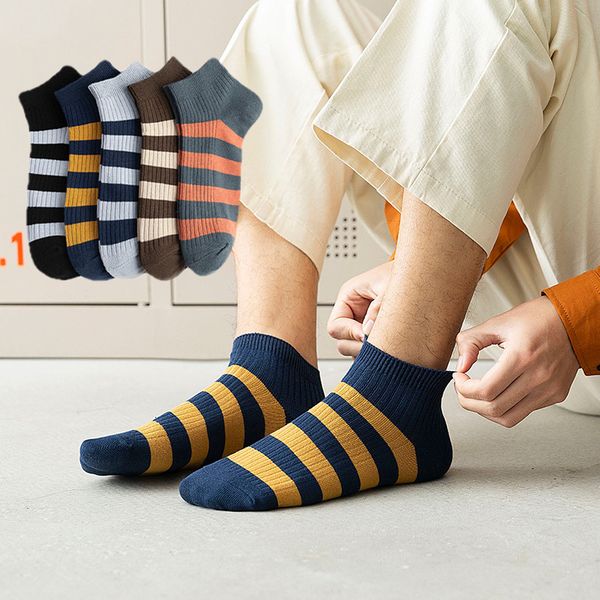 2020 new men's fashion casual striped men's ankle socks low sweat-absorbent breathable short socks cotton, Black
2020 new men's fashion casual striped men's ankle socks low sweat-absorbent breathable short socks cotton, Black