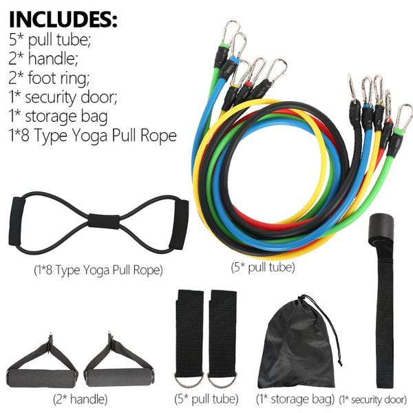 resistance bands 12pcs/set set pull rope fitness band expander elastic yoga tubes
resistance bands 12pcs/set set pull rope fitness band expander elastic yoga tubes