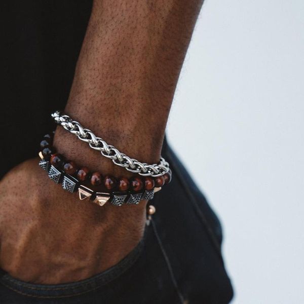mcllroy bracelet men stone beads stainless steel chain charms bracelet homme bracelets 2019 custom jewelry gifts wholesale, Golden;silver
mcllroy bracelet men stone beads stainless steel chain charms bracelet homme bracelets 2019 custom jewelry gifts wholesale, Golden;silver