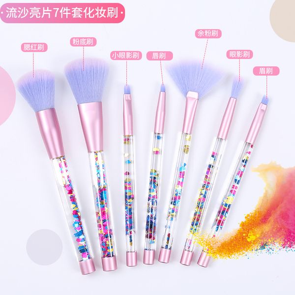 makeup brushes saiantth quicksand sequin crystal set 7pcs transparent liquid oil filling brush beauty cosmetic foundation
makeup brushes saiantth quicksand sequin crystal set 7pcs transparent liquid oil filling brush beauty cosmetic foundation