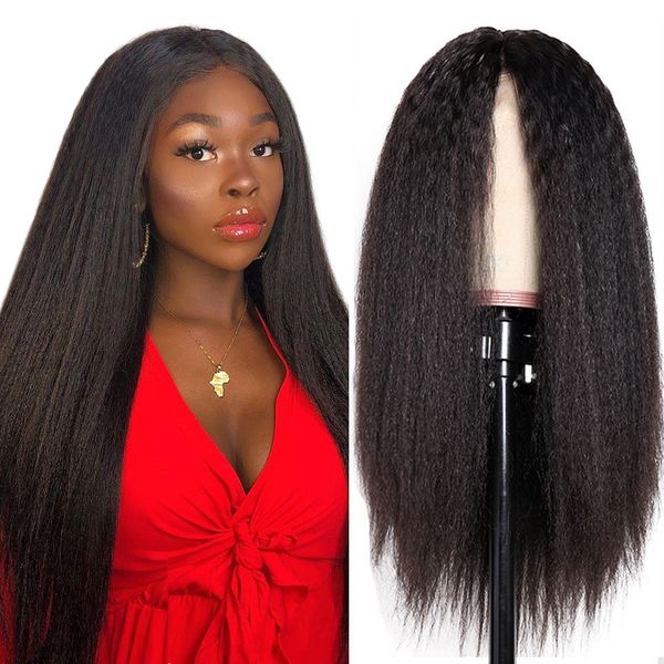 kinky straight wig 13x4 lace front human hair wigs pre plucked with baby hair vshow hair italian yaki, Black
kinky straight wig 13x4 lace front human hair wigs pre plucked with baby hair vshow hair italian yaki, Black