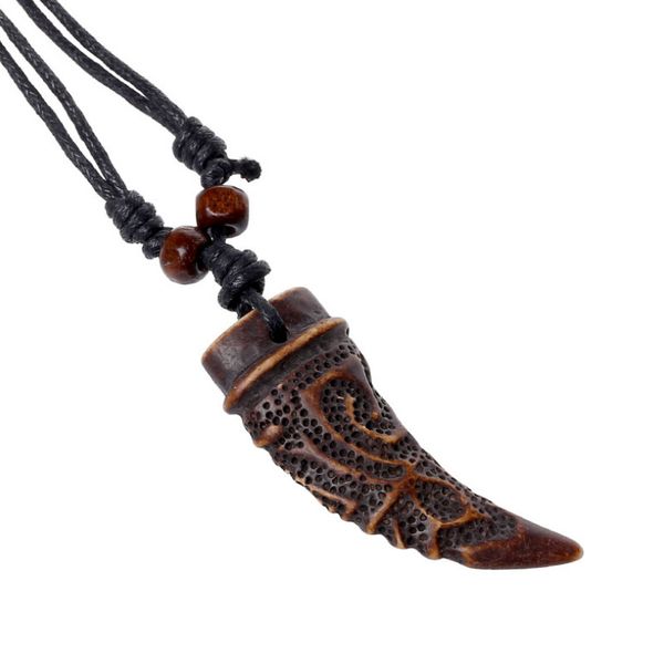 fashion vintage spike wolf tooth pendant black leather rope necklace women men jewelry fang tooth amulet chain rock punk jewelry, Silver
fashion vintage spike wolf tooth pendant black leather rope necklace women men jewelry fang tooth amulet chain rock punk jewelry, Silver