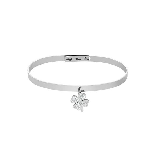 rhinestone clover bangle for women rose gold silver color pulseira lover's engagement 316l stainless steel gift jewelry 2020 new, Black
rhinestone clover bangle for women rose gold silver color pulseira lover's engagement 316l stainless steel gift jewelry 2020 new, Black
