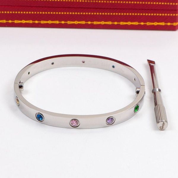 new jewelry love screw bangles titanium steel with ten cz stone screwdriver bracelets for women men puleiras, Black
new jewelry love screw bangles titanium steel with ten cz stone screwdriver bracelets for women men puleiras, Black