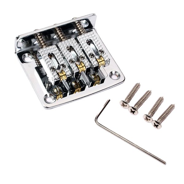 3-string adjustable guitar bridge tailpiece for cigar box guitar electric ukulele - chrome
3-string adjustable guitar bridge tailpiece for cigar box guitar electric ukulele - chrome