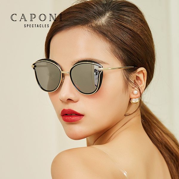 caponi cat eye sunglasses women 2020 vintage mirror lense shades for women luxury designer polarized fashion sun glasses cp6066, White;black
caponi cat eye sunglasses women 2020 vintage mirror lense shades for women luxury designer polarized fashion sun glasses cp6066, White;black