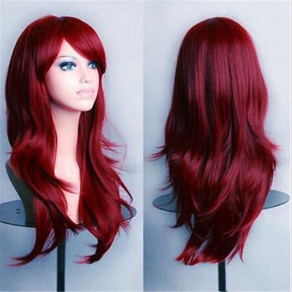 fashion women's wigs 70cm red wine medium long wavy anime cosplay party wig, Black
fashion women's wigs 70cm red wine medium long wavy anime cosplay party wig, Black
