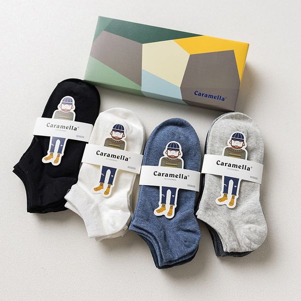 caramella boat invisible summer 4 pairs boxed men's boat solid color cotton sports invisible socks men's short socks, Black
caramella boat invisible summer 4 pairs boxed men's boat solid color cotton sports invisible socks men's short socks, Black