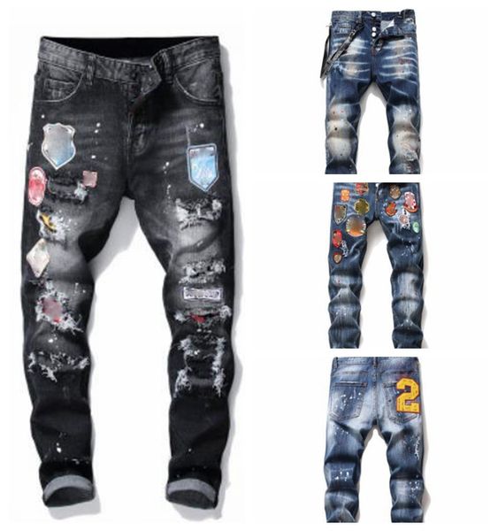 mens rips stretch black jeans fashion slim fit washed motocycle denim pants panelled hip hop trousers 3hj9, Blue
mens rips stretch black jeans fashion slim fit washed motocycle denim pants panelled hip hop trousers 3hj9, Blue