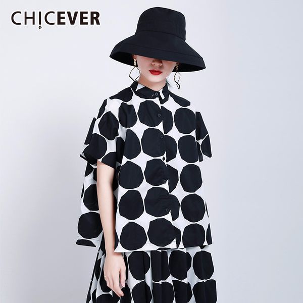 women's blouses & shirts chicever polka dot hit color womens shirt lapel collar short sleeve loose backless summer blouse female clothe, White
women's blouses & shirts chicever polka dot hit color womens shirt lapel collar short sleeve loose backless summer blouse female clothe, White
