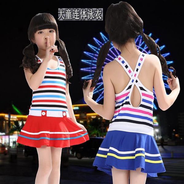 children's swimsuit women's one-piece skirt style navy stripe primary school children's middle and large children's swim, White;black
children's swimsuit women's one-piece skirt style navy stripe primary school children's middle and large children's swim, White;black