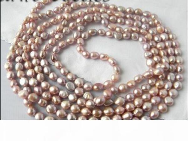 100'' 9mm lavender baroque freshwater pearl necklace, Silver
100'' 9mm lavender baroque freshwater pearl necklace, Silver