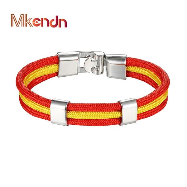 mkendn new fashion country spain flag nylon rope leather bracelet easy-hook bracelets & bangles male female jewelry pulseras, Red;blue
mkendn new fashion country spain flag nylon rope leather bracelet easy-hook bracelets & bangles male female jewelry pulseras, Red;blue