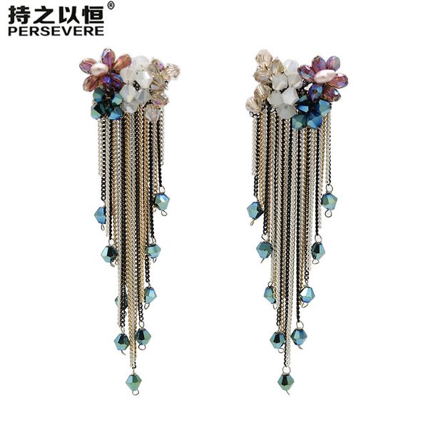 boho crystal handmade beaded flower chain dangle long tassel earrings for women party fashion bohemian jewelry 2020, Silver
boho crystal handmade beaded flower chain dangle long tassel earrings for women party fashion bohemian jewelry 2020, Silver