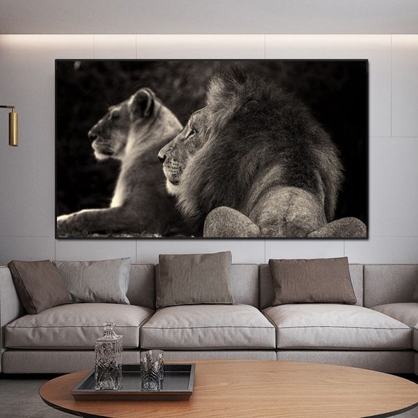 modern wall art canvas painting black and white lion animal posters and prints wall pictures for living room home decor
modern wall art canvas painting black and white lion animal posters and prints wall pictures for living room home decor