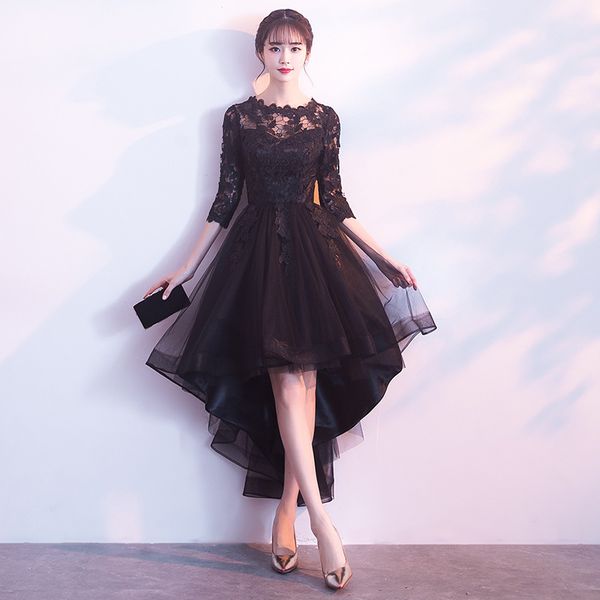 party dresses banquet prom 2021 short front long back elegant black evening half sleeve haute couture, White;black
party dresses banquet prom 2021 short front long back elegant black evening half sleeve haute couture, White;black