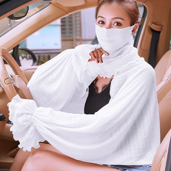 wrinkle solid color ice clothes bicycle sunscreen clothes silk sunscreen uv shawl women's driving cycling sleeve mask, Blue;gray
wrinkle solid color ice clothes bicycle sunscreen clothes silk sunscreen uv shawl women's driving cycling sleeve mask, Blue;gray