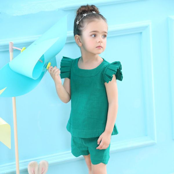 girls designer suits children casual two-piece suit girls sleeveless + shorts kids solid color summer sets child fashion sets sale, White
girls designer suits children casual two-piece suit girls sleeveless + shorts kids solid color summer sets child fashion sets sale, White