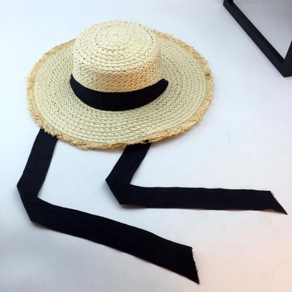 women summer black white ribbon hat pure color big jazz straw grass sun hat bohemia burr big holiday seaside, Blue;gray
women summer black white ribbon hat pure color big jazz straw grass sun hat bohemia burr big holiday seaside, Blue;gray