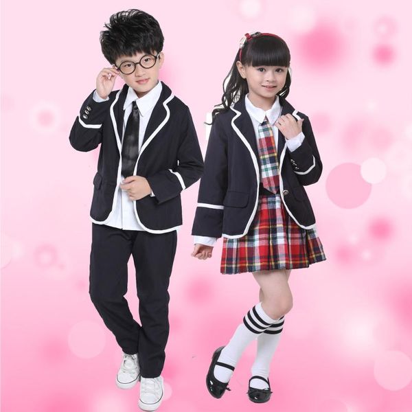 children's class suits autumn and winter girl's school uniforms kindergartens british school uniform, White
children's class suits autumn and winter girl's school uniforms kindergartens british school uniform, White