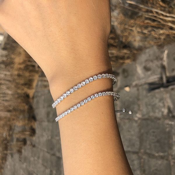 real 925 sterling silver classic round created white diamond adjustable bracelet jewelry party european& american fashion ladies' brace, Black
real 925 sterling silver classic round created white diamond adjustable bracelet jewelry party european& american fashion ladies' brace, Black
