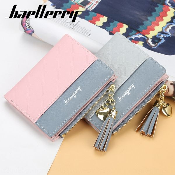 baellerry zipper new women's short tassel wallet stitching contrast color wallet zipper coin purse, White
baellerry zipper new women's short tassel wallet stitching contrast color wallet zipper coin purse, White