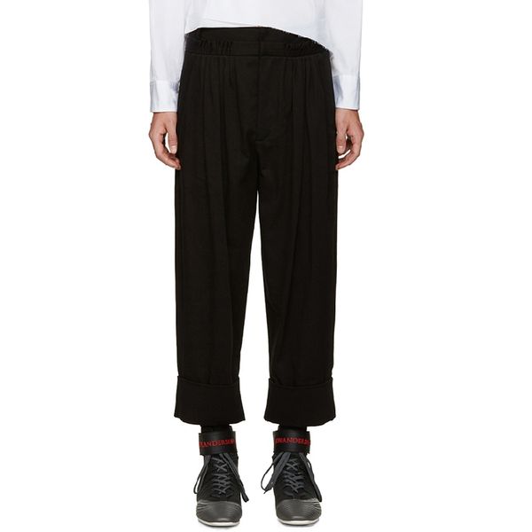 men's clothing gd hair stylist fashion catwalk loose straight edge roll casual pants plus size costumes, Black
men's clothing gd hair stylist fashion catwalk loose straight edge roll casual pants plus size costumes, Black