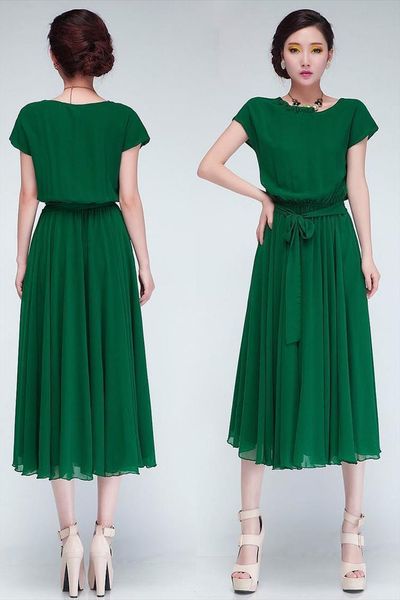 women summer dresses 2020 elastic waist large size loose chiffon bat sleeve long dress belt clothing vestidos lbd6346, Black;gray
women summer dresses 2020 elastic waist large size loose chiffon bat sleeve long dress belt clothing vestidos lbd6346, Black;gray