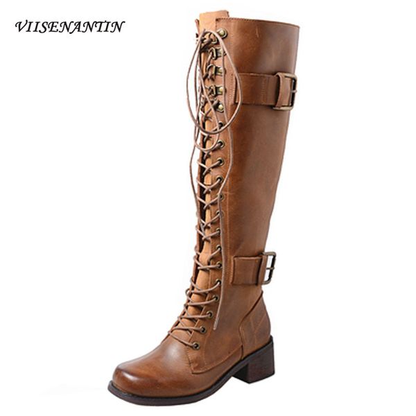 first layer cowhide high boots,vintage rubber sole belt buckle casual thick heel lace up motorcycle boots, Black
first layer cowhide high boots,vintage rubber sole belt buckle casual thick heel lace up motorcycle boots, Black