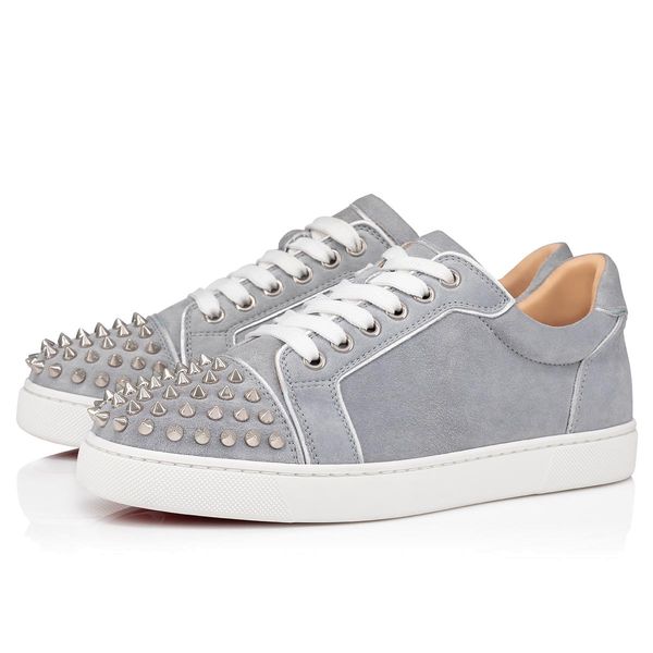 2020 women junior spikes shoes red bottom sneakers vieira spikes grey jupon suede leather flat low sneakers with box ing, Black
2020 women junior spikes shoes red bottom sneakers vieira spikes grey jupon suede leather flat low sneakers with box ing, Black