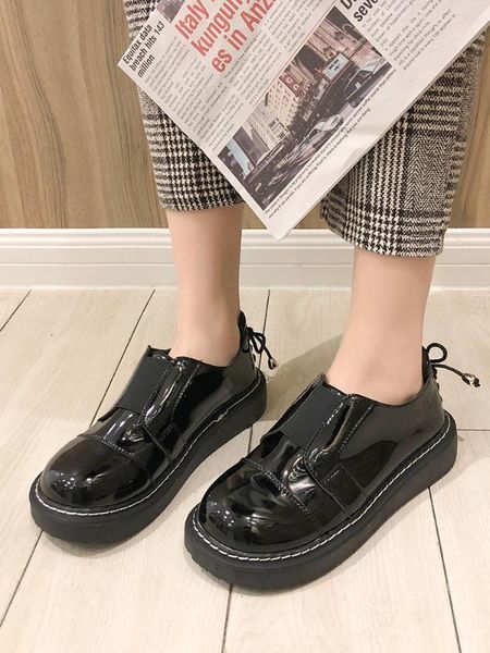 college style one-step small leather shoes 2020 spring new wild thick-soled british retro chic student flat shoes, Black
college style one-step small leather shoes 2020 spring new wild thick-soled british retro chic student flat shoes, Black