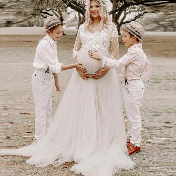 v neck 3/4 sleeves lace maternity wedding dresses vestido de noiva ivory applique long empire buttons back tulle bridal gowns a line, White
v neck 3/4 sleeves lace maternity wedding dresses vestido de noiva ivory applique long empire buttons back tulle bridal gowns a line, White