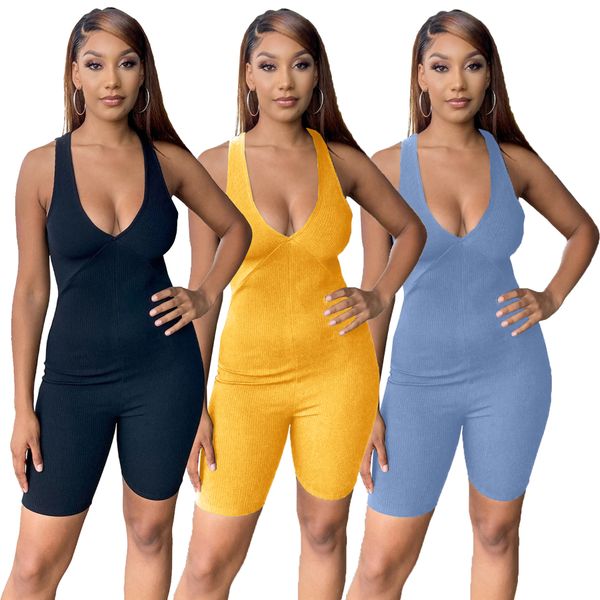 women solid color rompers backless sleeveless slim fit fitness jumpsuit famale summer clothes, Black;white
women solid color rompers backless sleeveless slim fit fitness jumpsuit famale summer clothes, Black;white