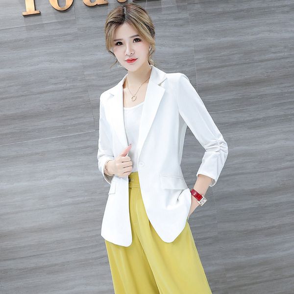 western style women's spring 2020 self-cultivation small man korean style commuter net red small suit coat ins, White;black
western style women's spring 2020 self-cultivation small man korean style commuter net red small suit coat ins, White;black