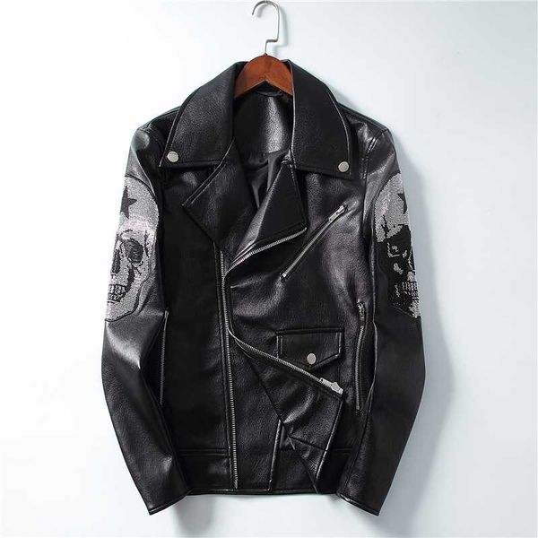 high-quality pu new leather jacket with skulls fashionable european and american trend motorcycle personalized coat, Black;brown
high-quality pu new leather jacket with skulls fashionable european and american trend motorcycle personalized coat, Black;brown