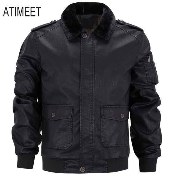 men's fur & faux mens leather jackets autumn and winter motorcycle zipper pockets male pu coats biker fashion outerwear, Black
men's fur & faux mens leather jackets autumn and winter motorcycle zipper pockets male pu coats biker fashion outerwear, Black