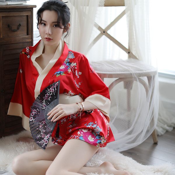 Traditional Kawaii Kimono Silk Lingerie Robe Bathrobe Women Yukata Costumes Pajamas Belt Japanese Sexy Babydolls Dressing Gowns, Black;red
Traditional Kawaii Kimono Silk Lingerie Robe Bathrobe Women Yukata Costumes Pajamas Belt Japanese Sexy Babydolls Dressing Gowns, Black;red