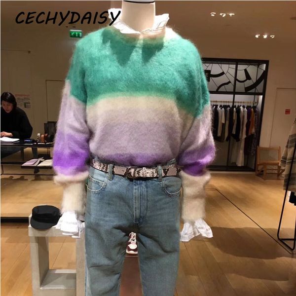 rainbow striped gradient sweater pullover women casual wool mahart full sleeve o neck autumn new fashion 2020 knitted jumper top, White;black
rainbow striped gradient sweater pullover women casual wool mahart full sleeve o neck autumn new fashion 2020 knitted jumper top, White;black