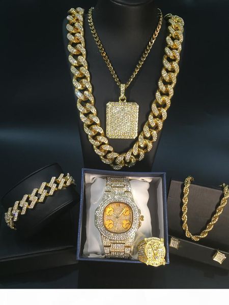 men's golden watch hip hop men necklace watch + necklace + bracelet ring combo set iced outed cuban golden jewelry set, Silver
men's golden watch hip hop men necklace watch + necklace + bracelet ring combo set iced outed cuban golden jewelry set, Silver