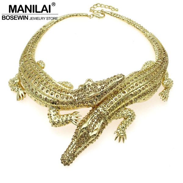 manilai baroque big crocodile necklaces inlay full rhinestones women big choker statement jewelry bib collar maxi necklaces 3983, Golden;silver
manilai baroque big crocodile necklaces inlay full rhinestones women big choker statement jewelry bib collar maxi necklaces 3983, Golden;silver