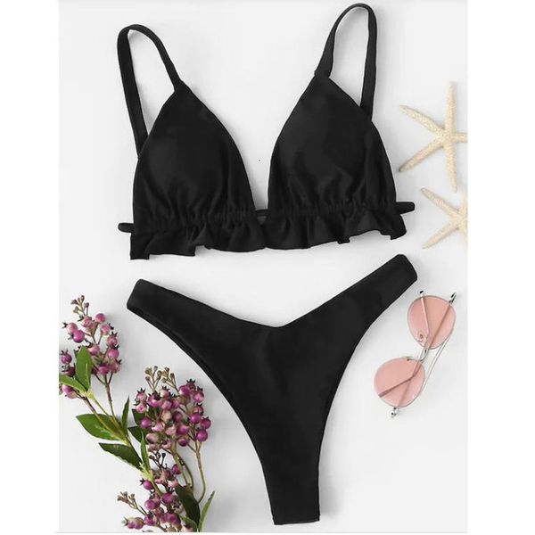 2020 women bikini set underwire padded beach floral suit swimwear beachwear solid color bathing suit thong biquini, White;black
2020 women bikini set underwire padded beach floral suit swimwear beachwear solid color bathing suit thong biquini, White;black